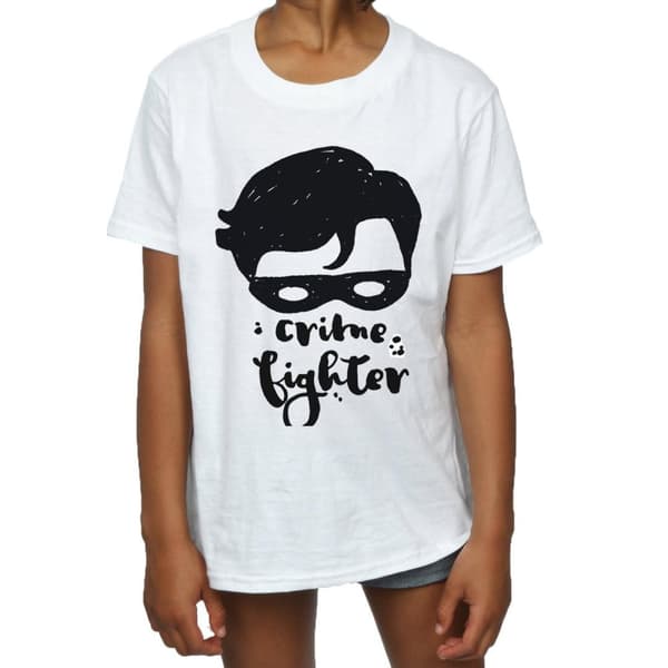 DC Comics T-shirt i bomull med skiss av Batman Crime Fighter för flickor