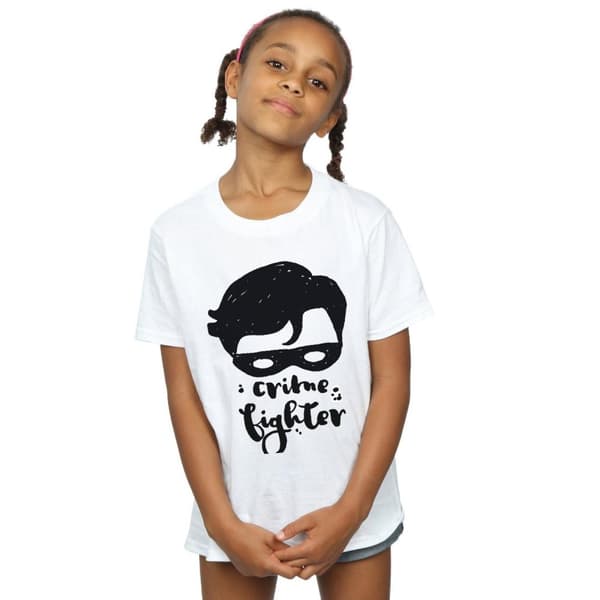 DC Comics T-shirt i bomull med skiss av Batman Crime Fighter för flickor