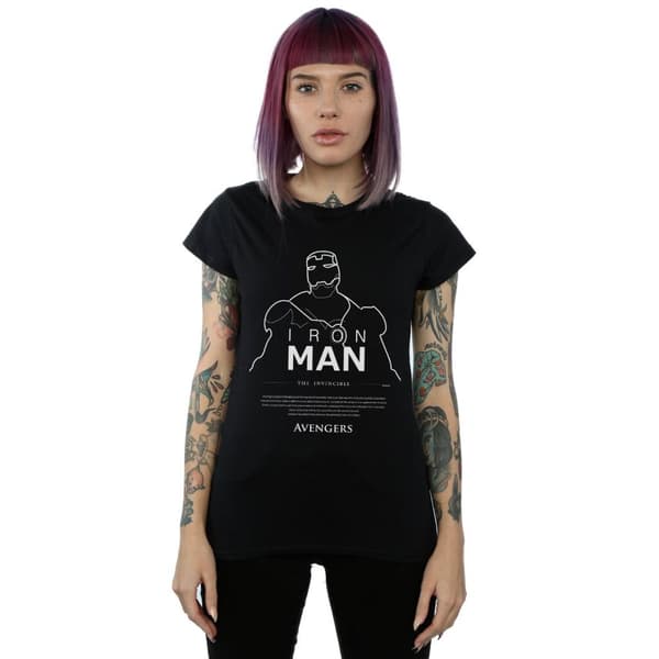 Marvel Womens/Ladies Iron Man Single Line Cotton T-Shirt