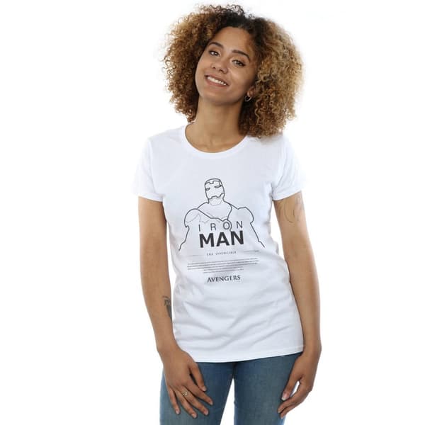 Marvel Womens/Ladies Iron Man Single Line Cotton T-Shirt