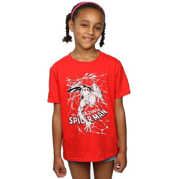 Marvel Girls Spider-Man Web Crawler Cotton T-Shirt