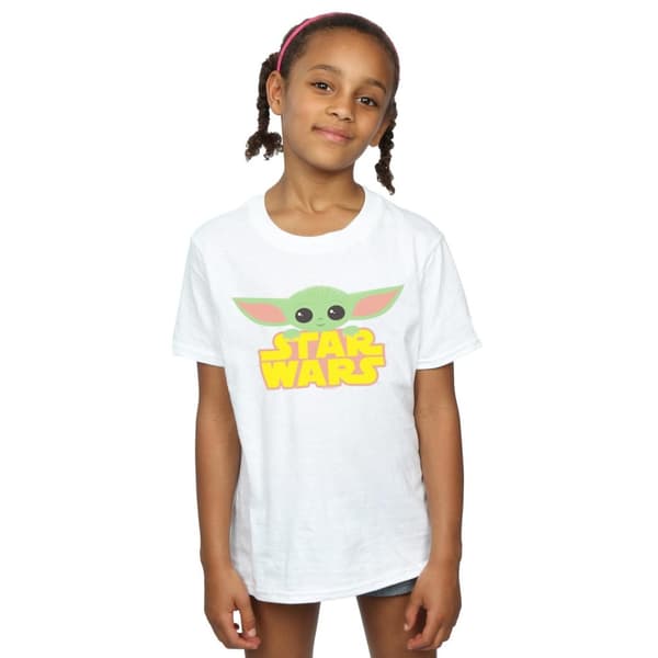 Star Wars Girls The Mandalorian The Child And Logo T-shirt i bomull