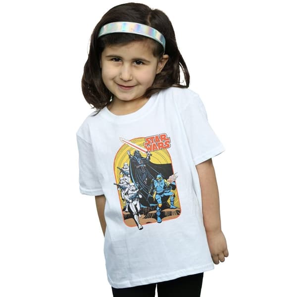 Star Wars T-shirt i bomull med serietidningsscener för flickor