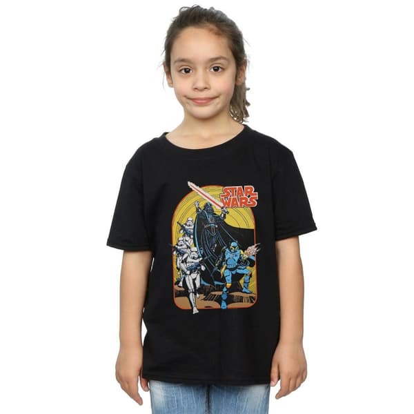 Star Wars T-shirt i bomull med serietidningsscener för flickor