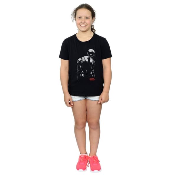 Star Wars Rogue One K-2SO bomulls-T-shirt för flickor