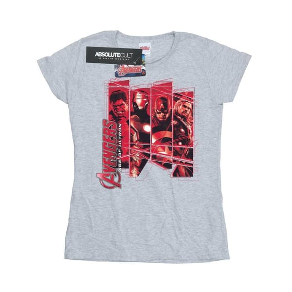 Marvel Dam/Tjej Avengers Team Collage Bomulls-T-shirt