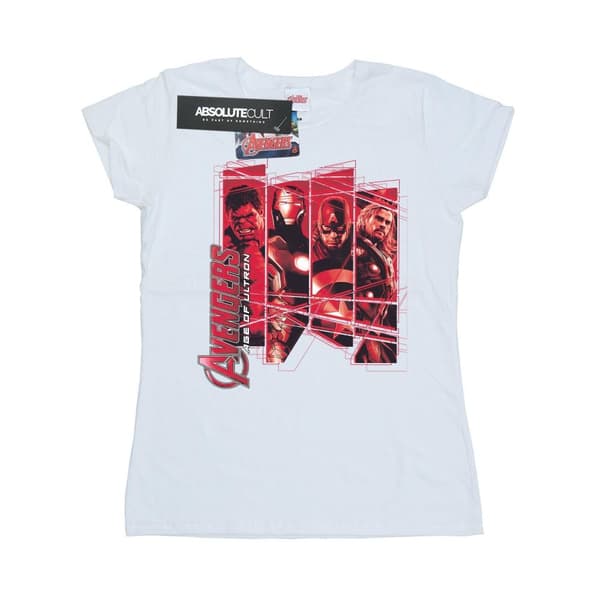 Marvel Dam/Tjej Avengers Team Collage Bomulls-T-shirt