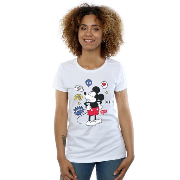 Disney Dam/Hand Mickey Mouse Tongue Out - T-shirt i bomull