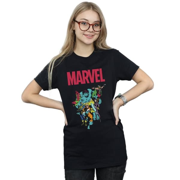 Marvel Dam/kvinnor Avengers Pop Group Boyfriend T-shirt i bomull
