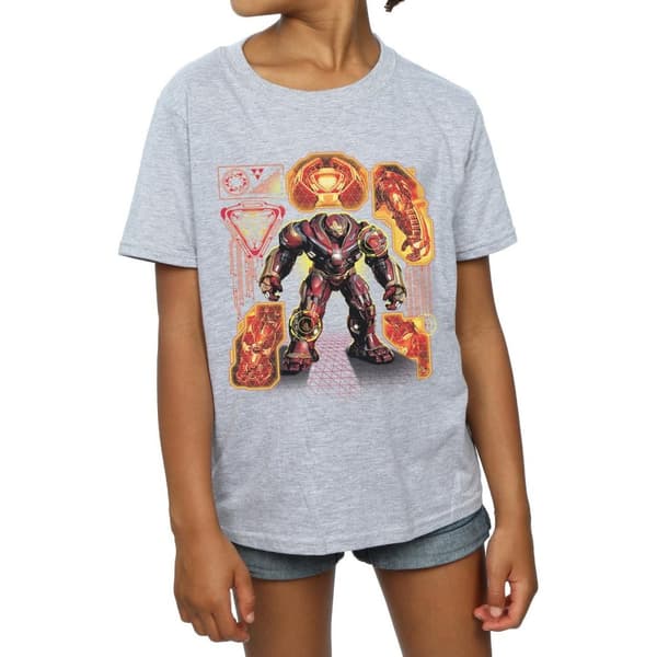 Marvel Girls Avengers Infinity War Hulkbuster Blueprint Cotton T-Shirt