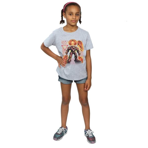 Marvel Girls Avengers Infinity War Hulkbuster Blueprint Cotton T-Shirt