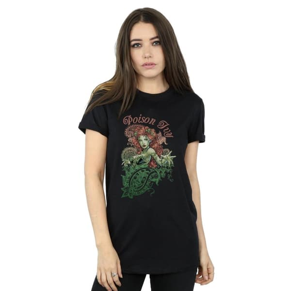 DC Comics Womens/Ladies Poison Ivy Paisley Cotton Boyfriend T-Shirt