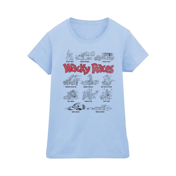 Wacky Races Womens/Ladies Car Lineup Cotton T-Shirt