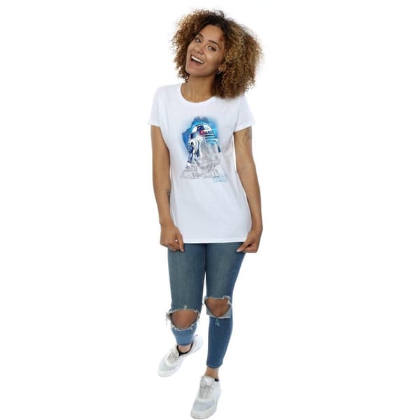 Star Wars Womens/Ladies The Last Jedi R2-D2 Brushed Cotton T-Shirt