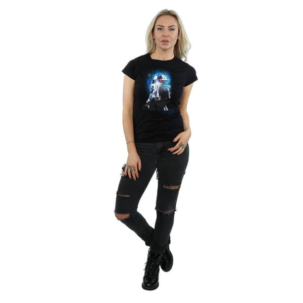 Star Wars Womens/Ladies The Last Jedi R2-D2 Brushed Cotton T-Shirt