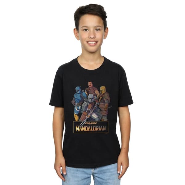 Star Wars Boys The Mandalorian Character Collage T-Shirt