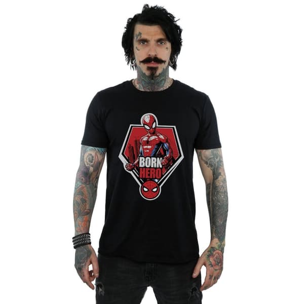 Marvel Mens Spider-Man Born Hero T-Shirt