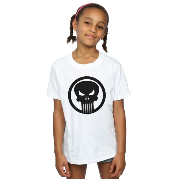 Marvel Punisher - T-shirt i bomull med cirkelformad dödskalle för flickor