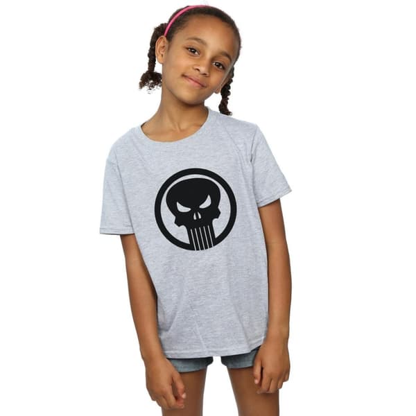 Marvel Punisher - T-shirt i bomull med cirkelformad dödskalle för flickor