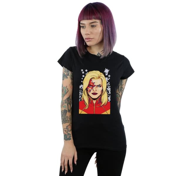 Marvel Dam/Tjej Captain Marvel Glam T-shirt i bomull