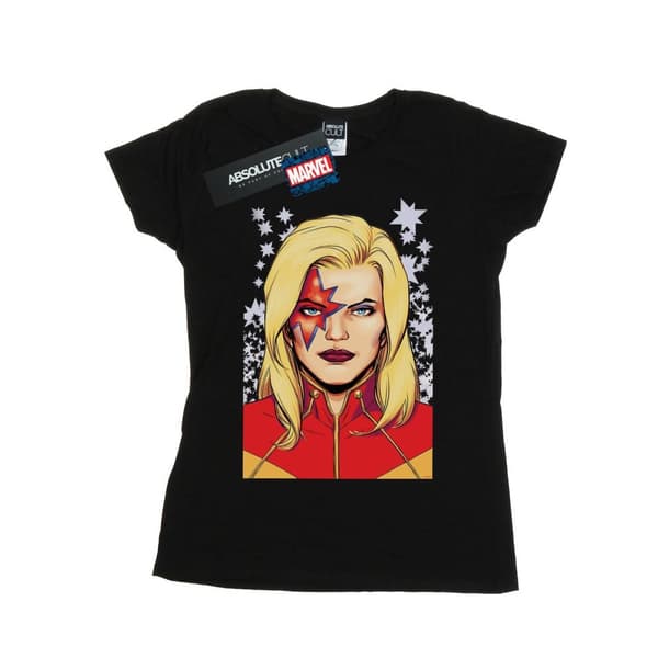 Marvel Dam/Tjej Captain Marvel Glam T-shirt i bomull