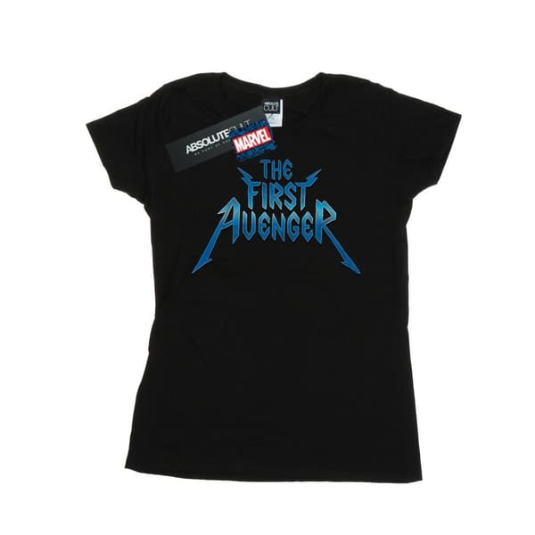 Marvel Dam/Tjej - The First Avenger - Bomulls-T-shirt med metall-logga