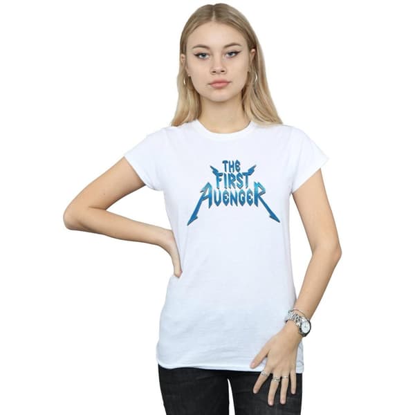 Marvel Womens/Ladies The First Avenger Metal Logo Cotton T-Shirt