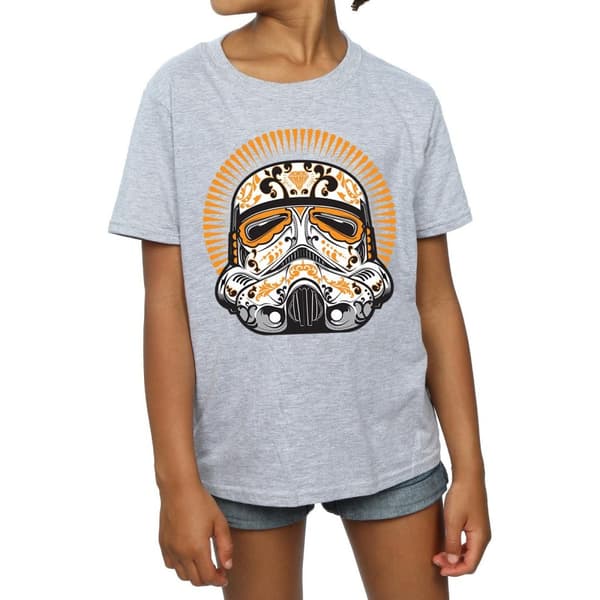 Star Wars Girls Stormtrooper Dia De Los Muertos Cotton T-Shirt