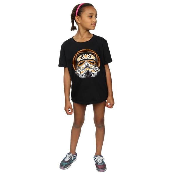 Star Wars Girls Stormtrooper Dia De Los Muertos Cotton T-Shirt