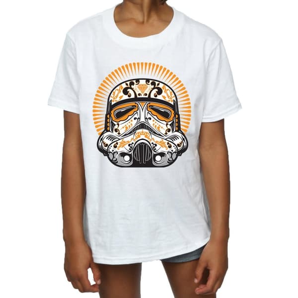 Star Wars Girls Stormtrooper Dia De Los Muertos Cotton T-Shirt