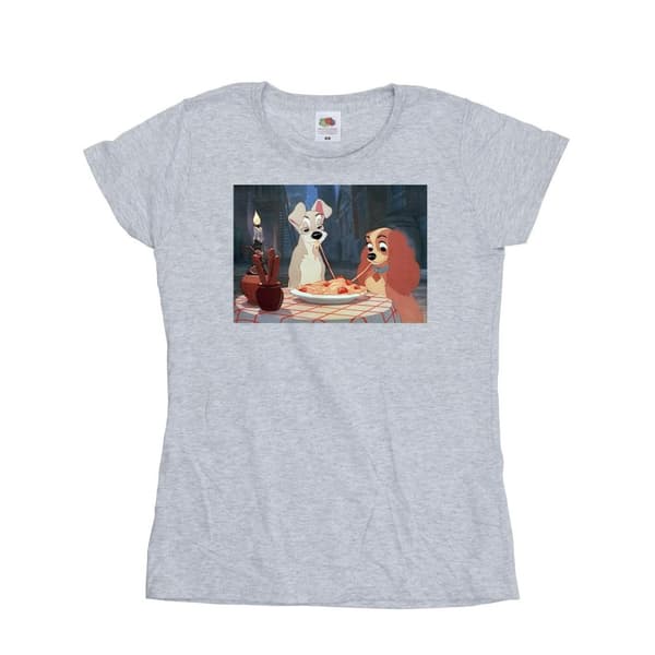 Disney Dam/Tjej Lady And The Tramp Spaghetti Foto Bomulls-T-shirt