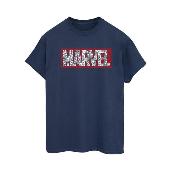 Marvel Dam/Tjej Comics Hjärtan Logotyp Bomull Boyfriend T-shirt