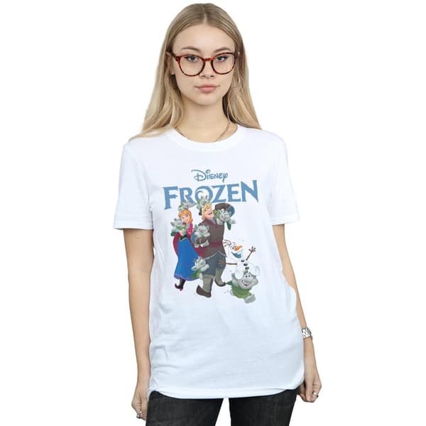 Disney Dam/Tjej Frozen Happy Trolls Boyfriend T-shirt i bomull