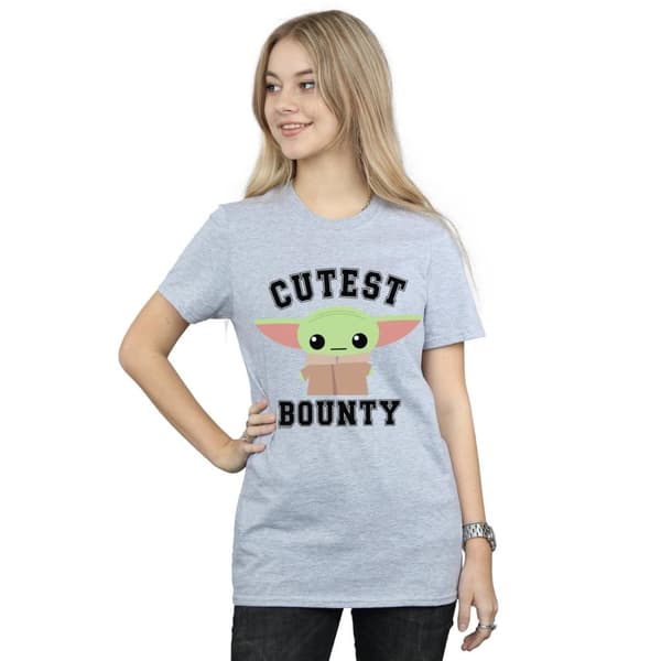Star Wars Womens/Ladies The Mandalorian Cutest Bounty Cotton Boyfriend T-Shirt