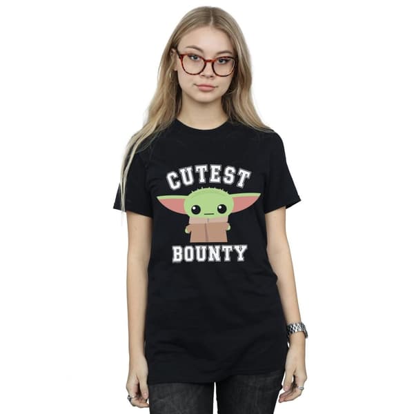 Star Wars Womens/Ladies The Mandalorian Cutest Bounty Cotton Boyfriend T-Shirt