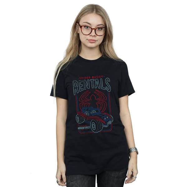 Marvel Womens/Ladies Spider-Man Spider-Buggy Rentals Cotton Boyfriend T-Shirt