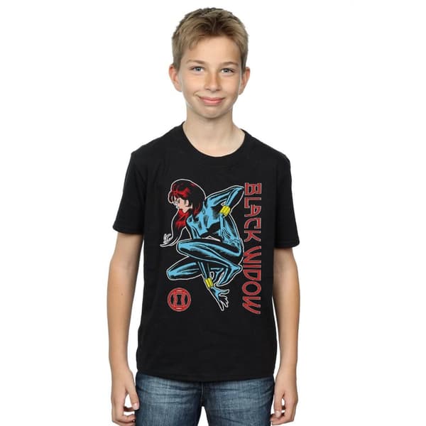 Marvel Boys Black Widow In Action T-Shirt