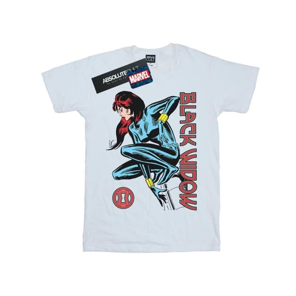 Marvel Boys Black Widow In Action T-Shirt White 12-13 Years
