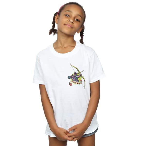 Marvel Girls Hawkeye Tattoo Breast Print Cotton T-Shirt