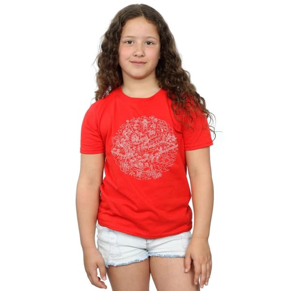 Star Wars Girls Christmas Death Star Cotton T-Shirt