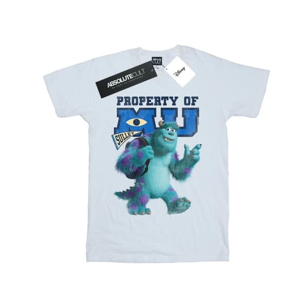 Disney Girls Monsters University Property Of MU Sulley Cotton T-Shirt White 12-13 Years