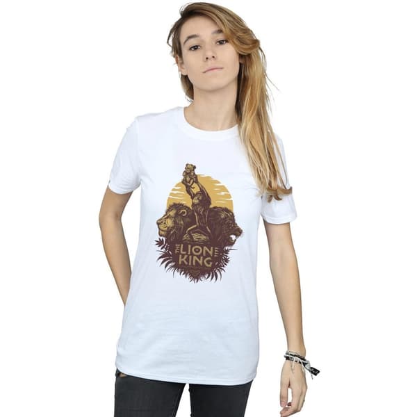 Disney Womens/Ladies The Lion King Movie Sunrise Collage Cotton Boyfriend T-Shirt