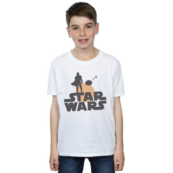 Star Wars Pojkar Mandalorian Mando And The Child Silhouette T-shirt
