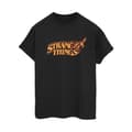 Miniatyrbillede 1 af 4: Netflix Womens/Ladies Stranger Things Logo Breaking Cotton Boyfriend T-Shirt