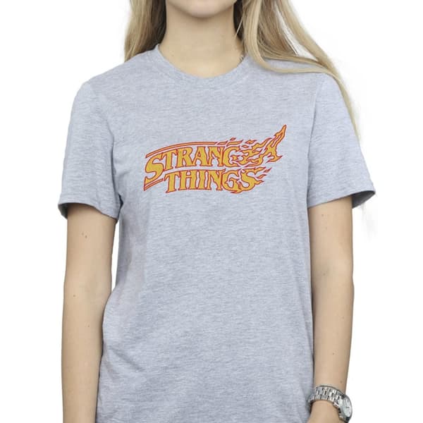 Netflix Womens/Ladies Stranger Things Logo Breaking Cotton Boyfriend T-Shirt