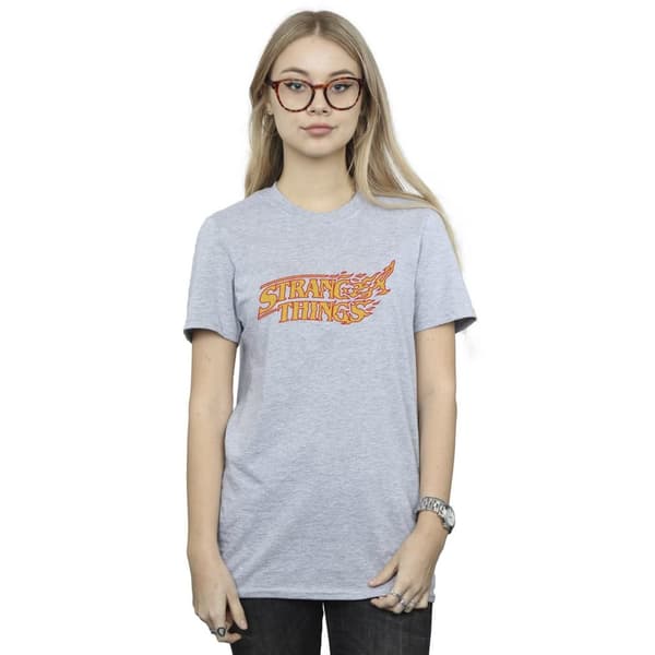 Netflix Womens/Ladies Stranger Things Logo Breaking Cotton Boyfriend T-Shirt