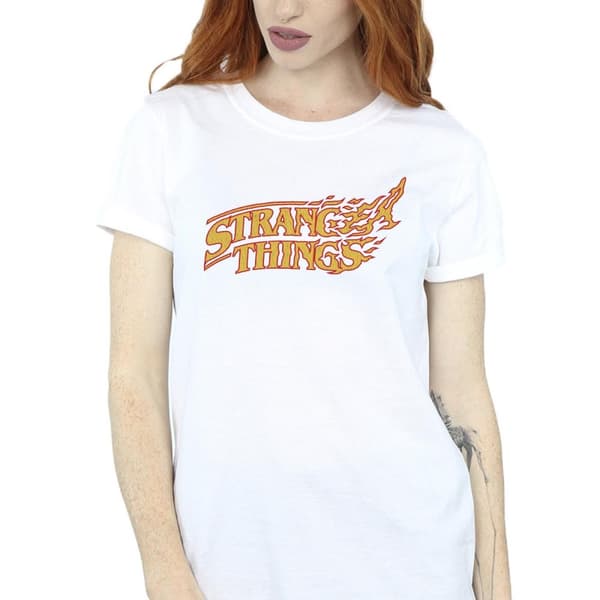 Netflix Womens/Ladies Stranger Things Logo Breaking Cotton Boyfriend T-Shirt