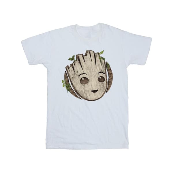 Marvel T-shirt i bomull med trähuvud för flickor - I Am Groot