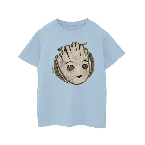 Marvel T-shirt i bomull med trähuvud för flickor - I Am Groot