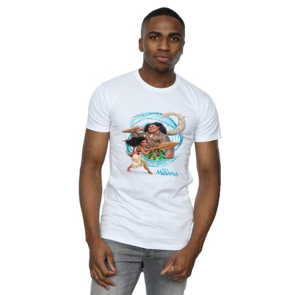 Disney Mens Moana And Maui Wave T-Shirt
